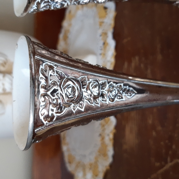 Vintage Silverplate Bud Vases - Picture 2 of 6